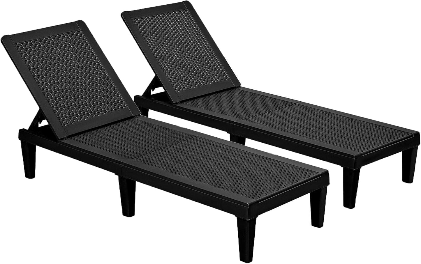 Devoko Outdoor Chaise Lounge Chair Set of 2 for Poolside Relaxation