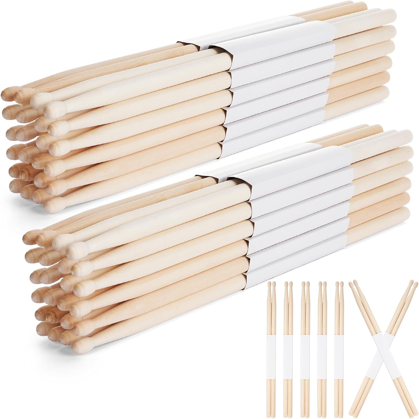 24 Pairs 5B Drum Sticks for Jazz Drums and Beginners