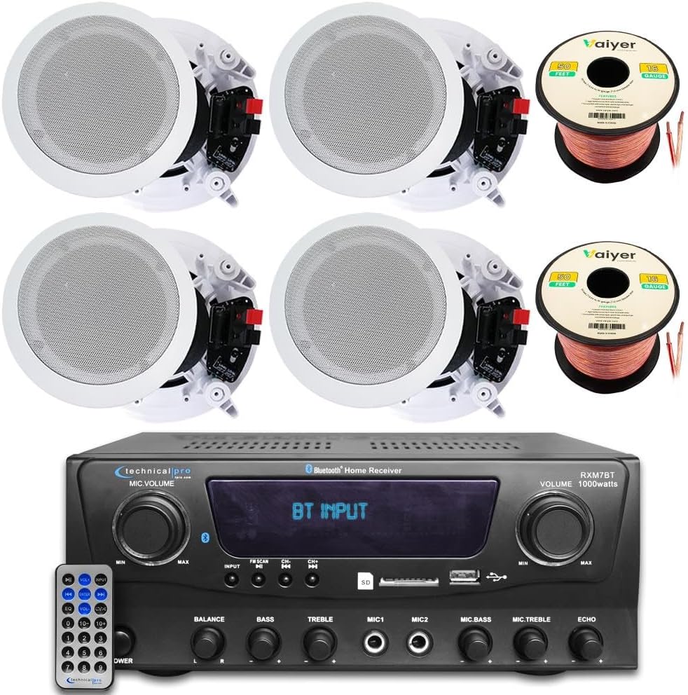 Immerse in 1000W Surround Sound - Bluetooth Home Sound System by Technical Pro