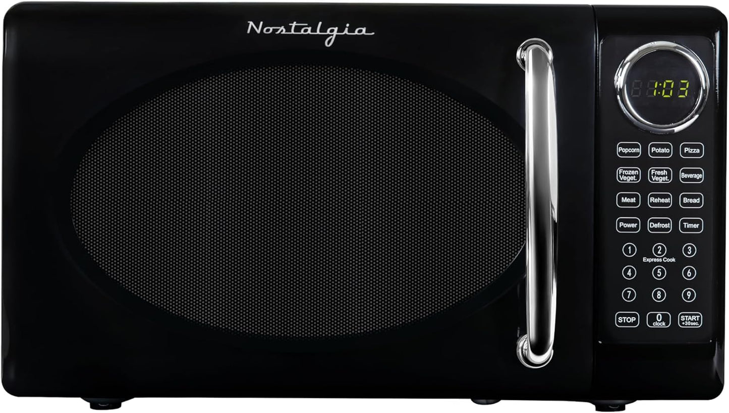 Nostalgia Retro Microwave Oven 0.7 Cu Ft with 8 Auto-Cook Programs