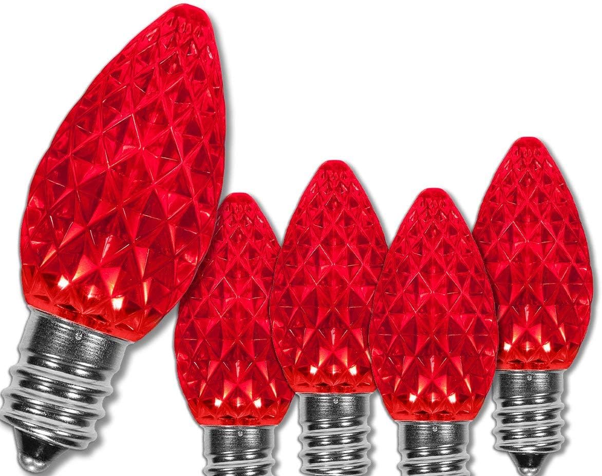 OptiCore C7 LED Christmas Light Bulbs - 25 Pack Heavy Duty