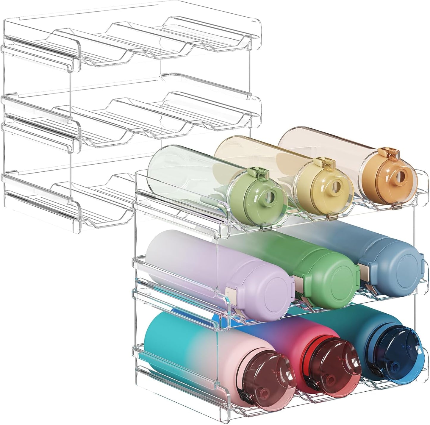 Lifewit Stackable Water Bottle Organizer for Kitchen Storage