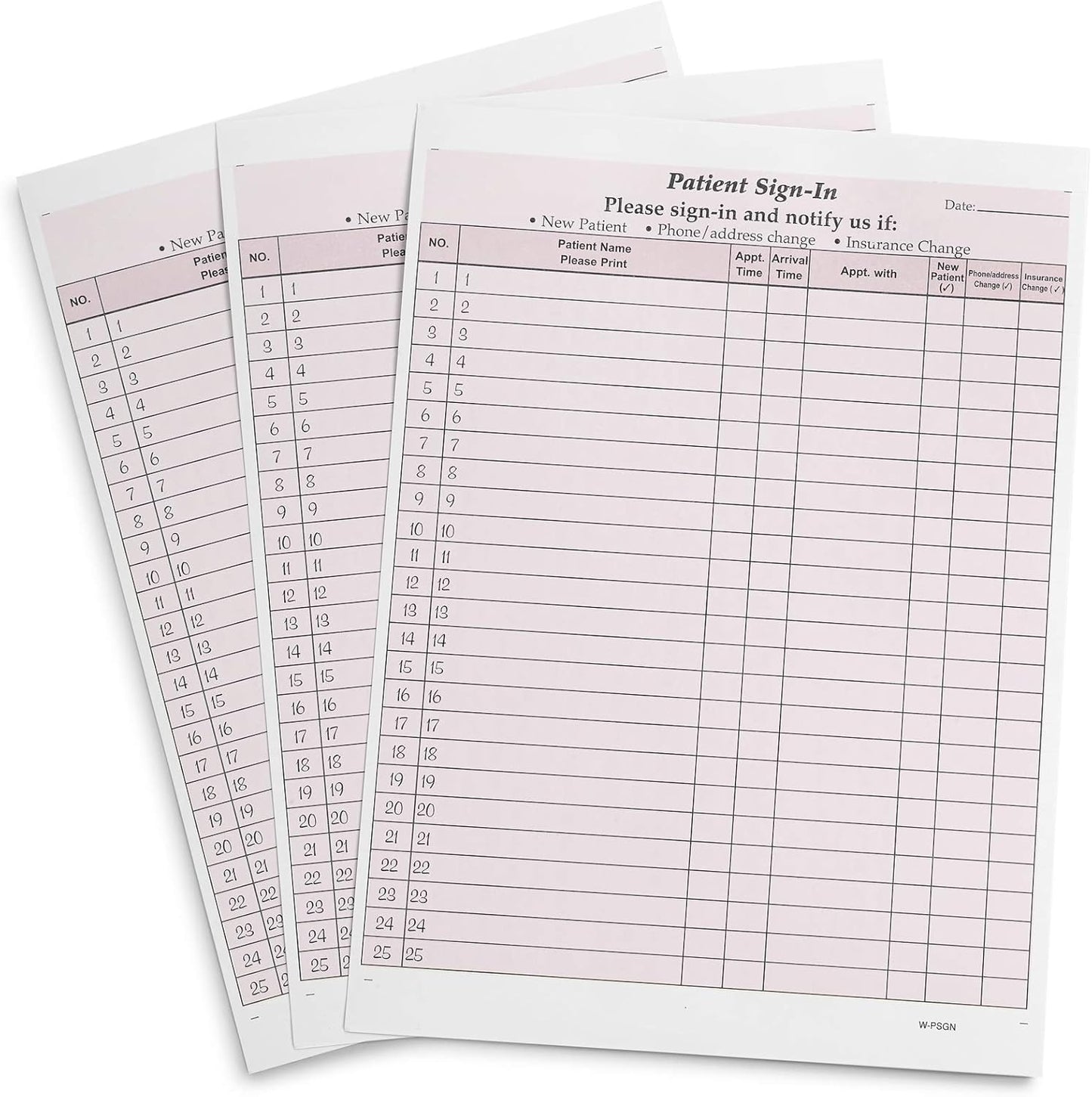 Carbonless 3-Part Patient Sign-In Sheets for Medical Offices