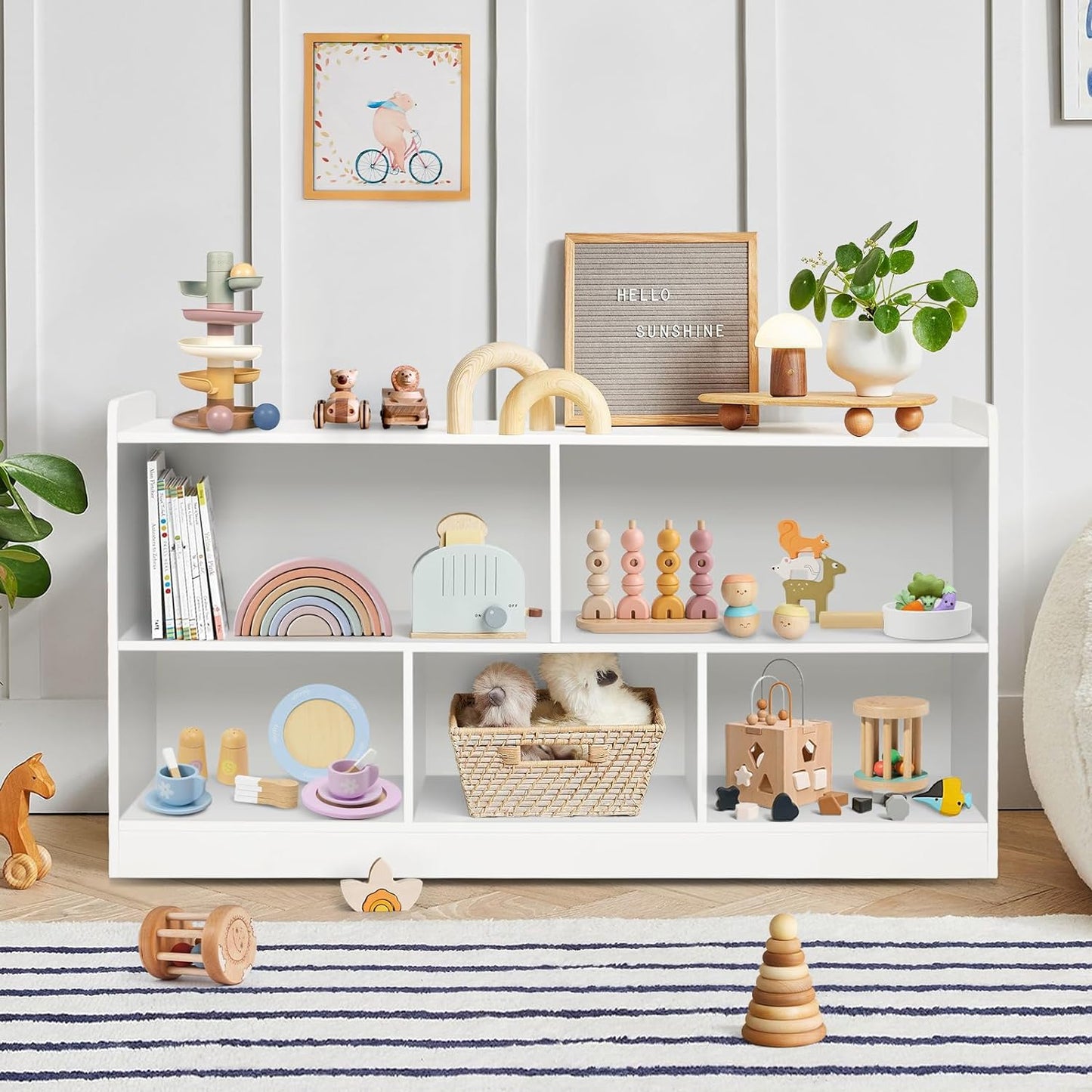 Montessori Shelf Wooden Toy Storage Organizer for Kids Rooms