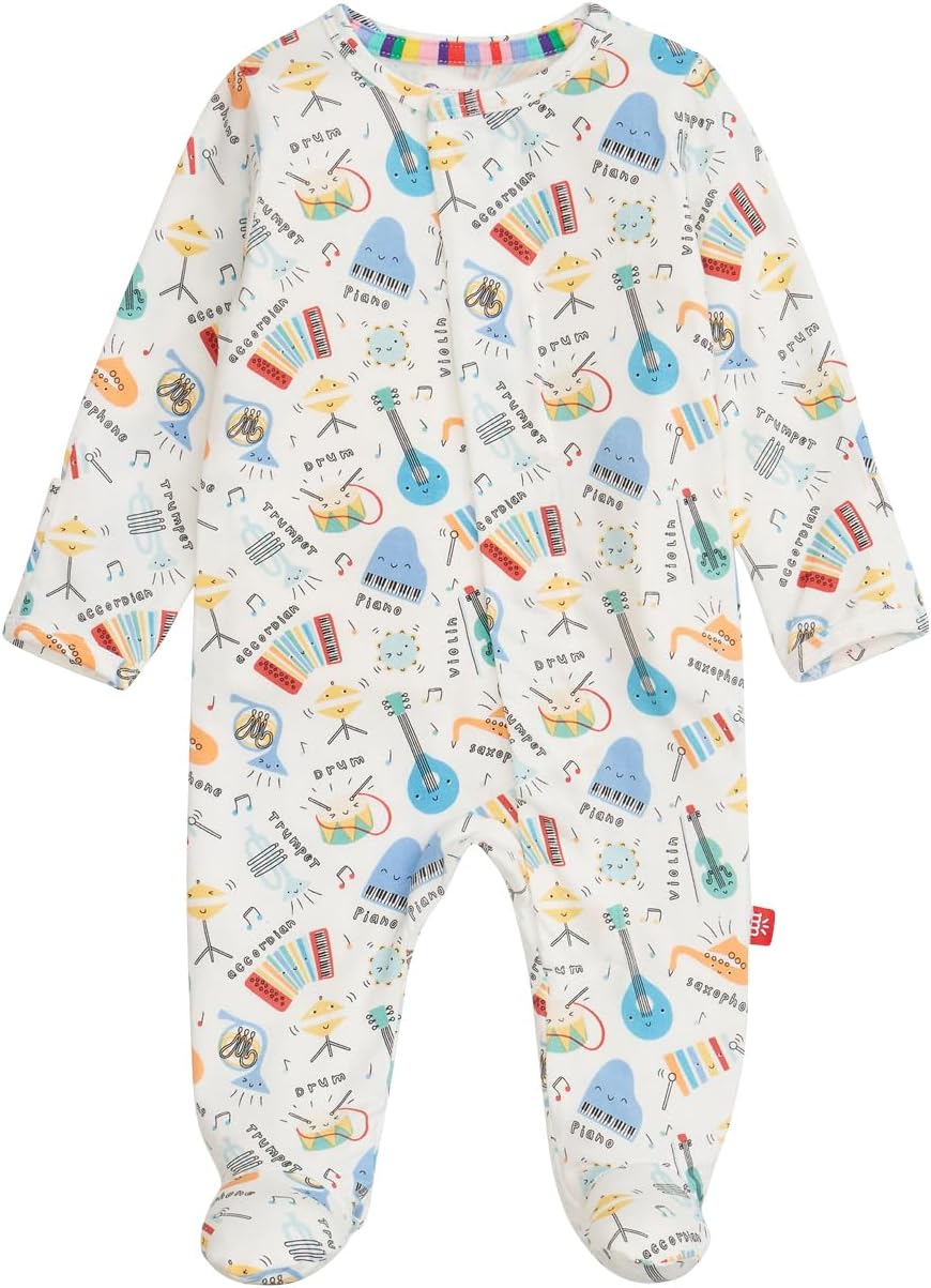Magnetic Me Girls Modal Baby Footie Pajamas for Easy Dressing