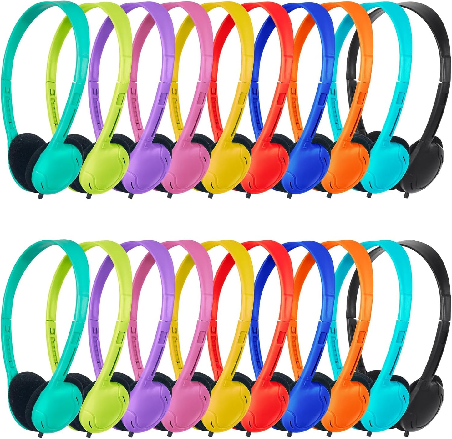 Kids Headphones Bulk 20 Pack for Classroom Use and Students