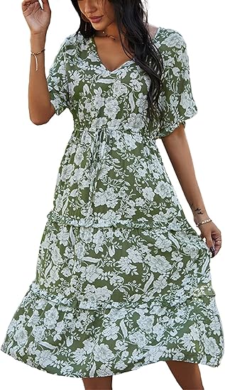 TEMOFON Women's Summer Bohemian Floral Print Maxi Dress Review