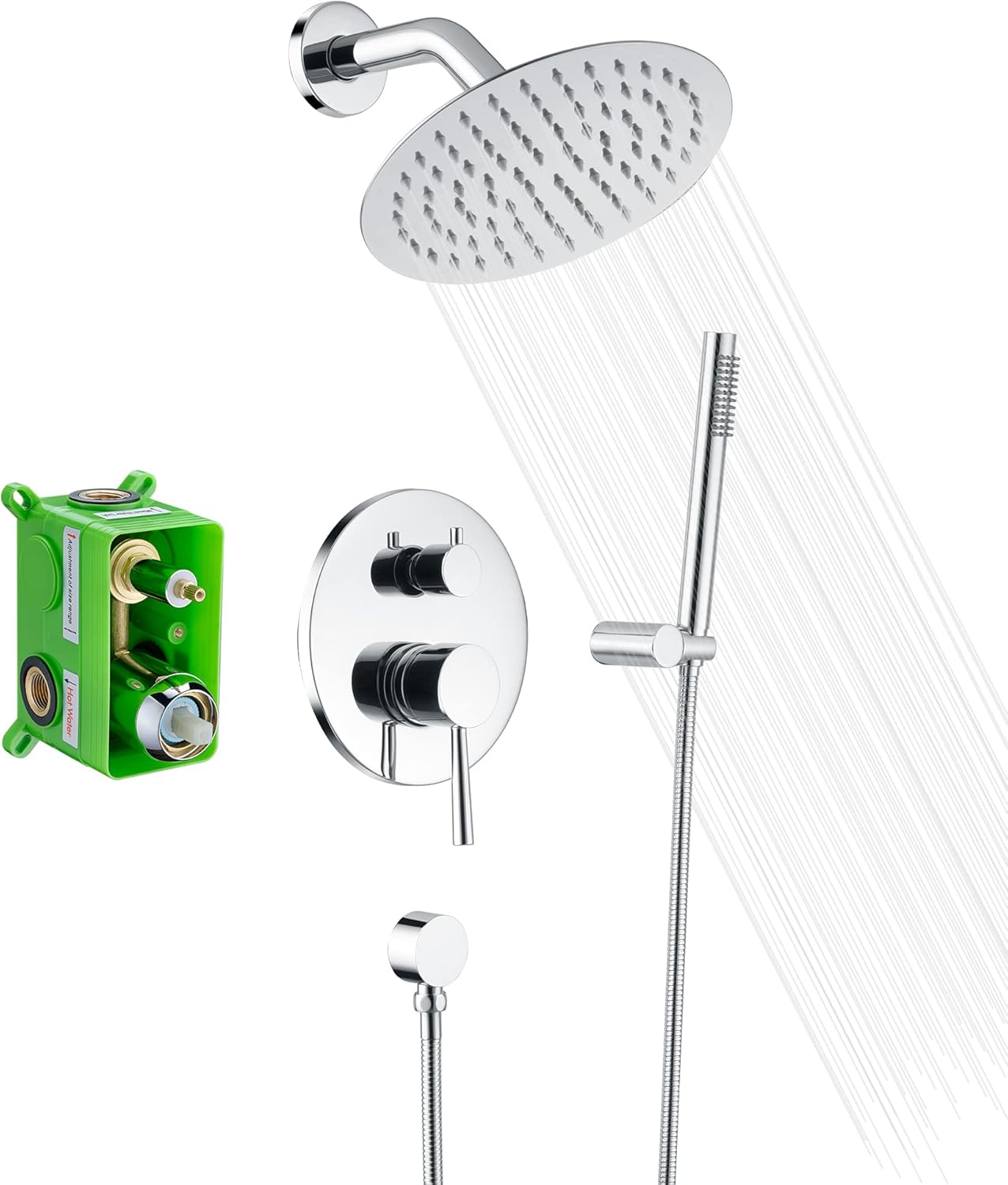 Rain Shower System with 8in Shower Head and Handheld Sprayer