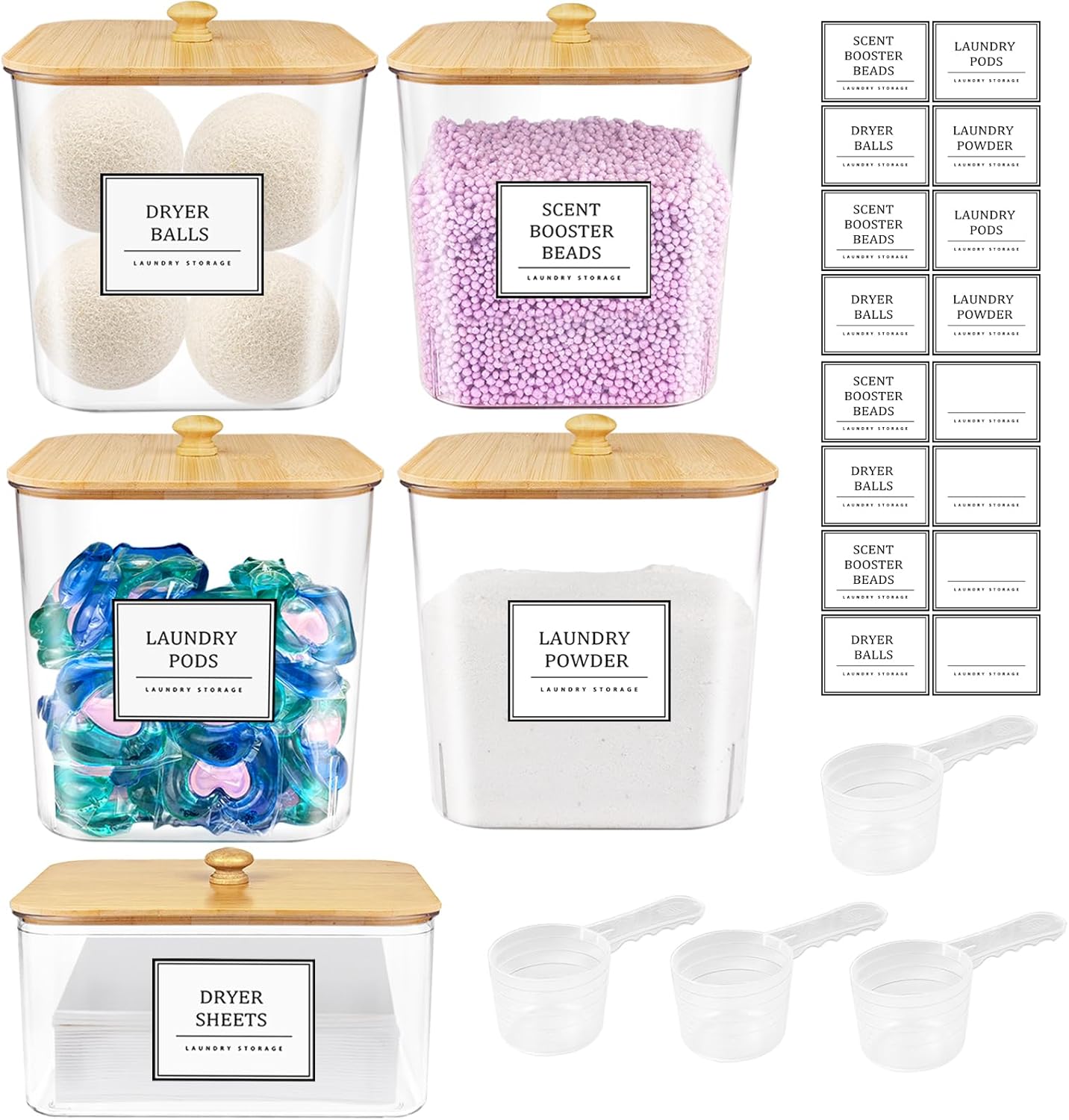 HomePekite 4+1 Pack Laundry Room Organization Containers