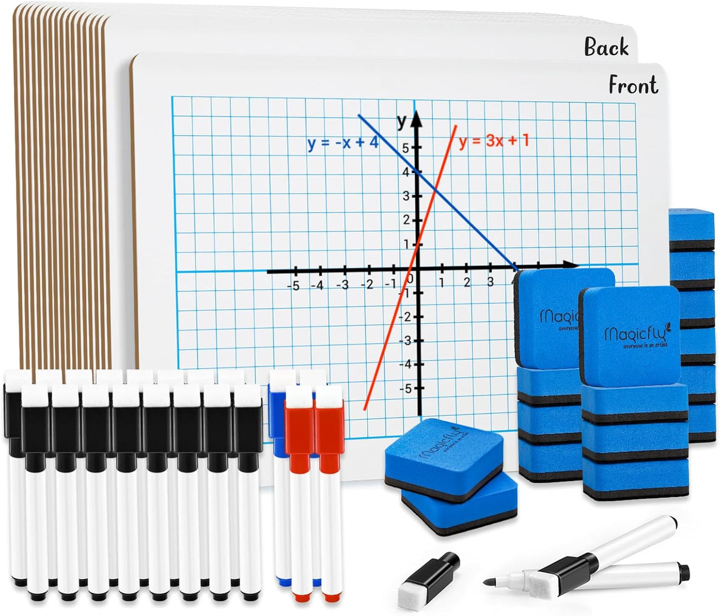 Magicfly Small White Board Grid Whiteboard for Classroom Use