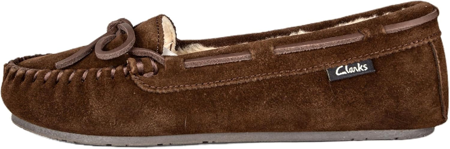 Clarks Women's Suede Moccasin Slipper for Ultimate Comfort