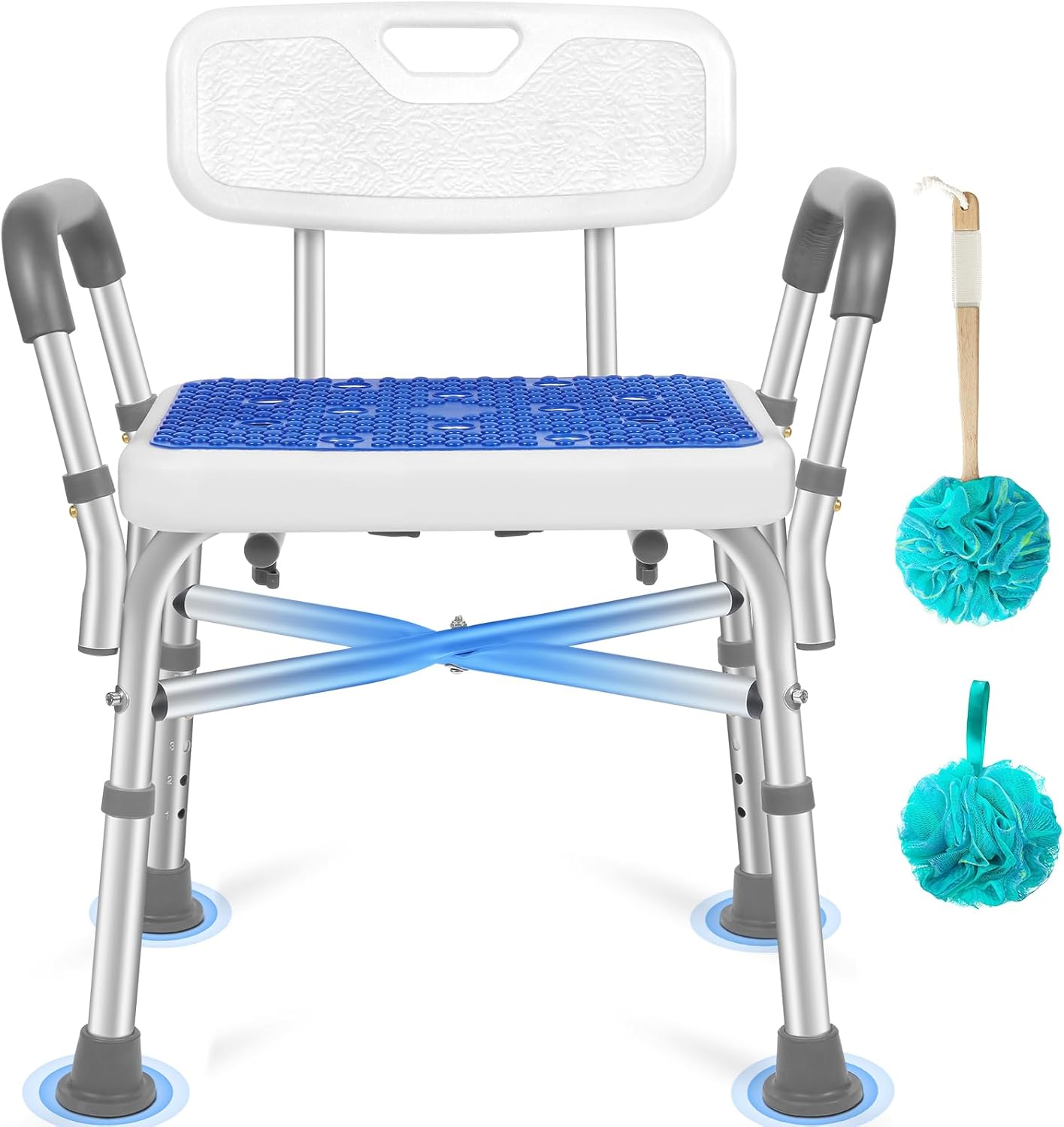 550LBS Heavy Duty Shower Chair - Adjustable & Eligible