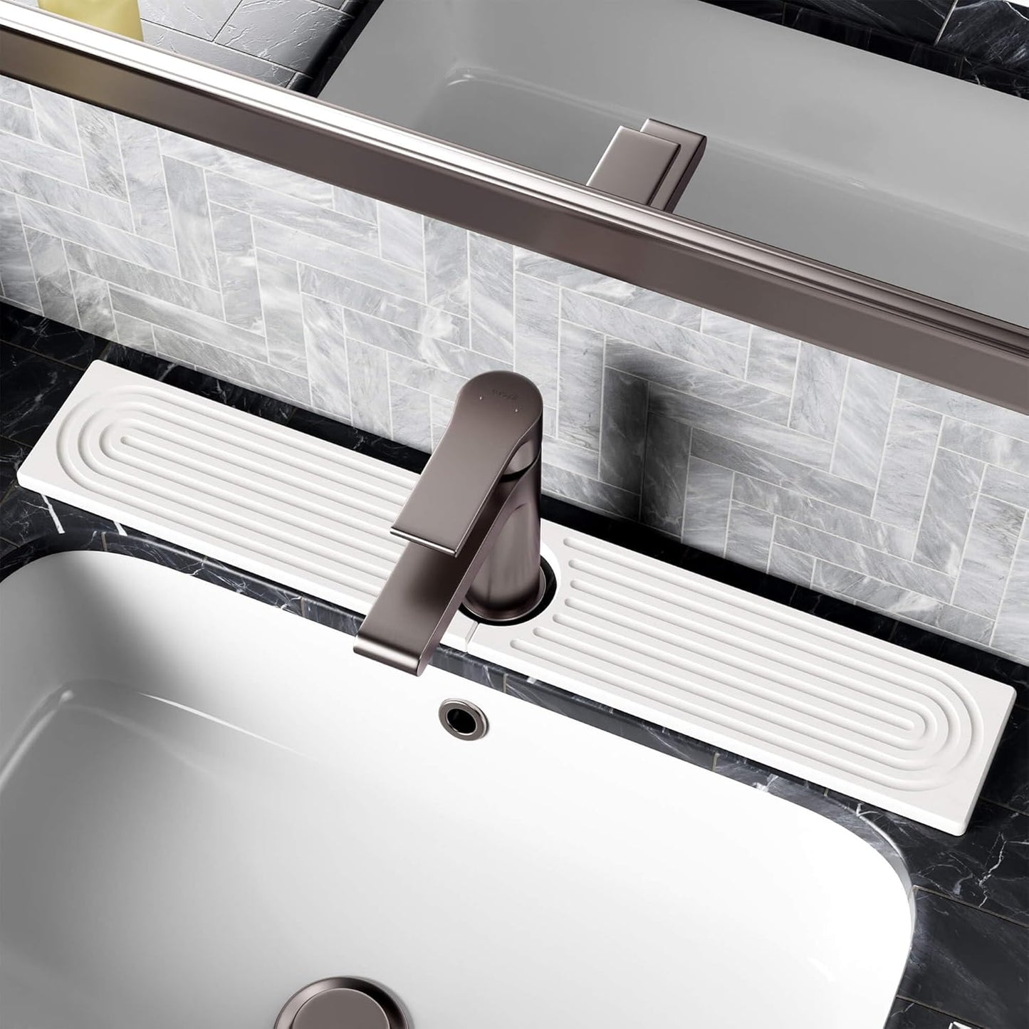 Stone Faucet Mat for Kitchen Sink - Diatomite Drying Tray