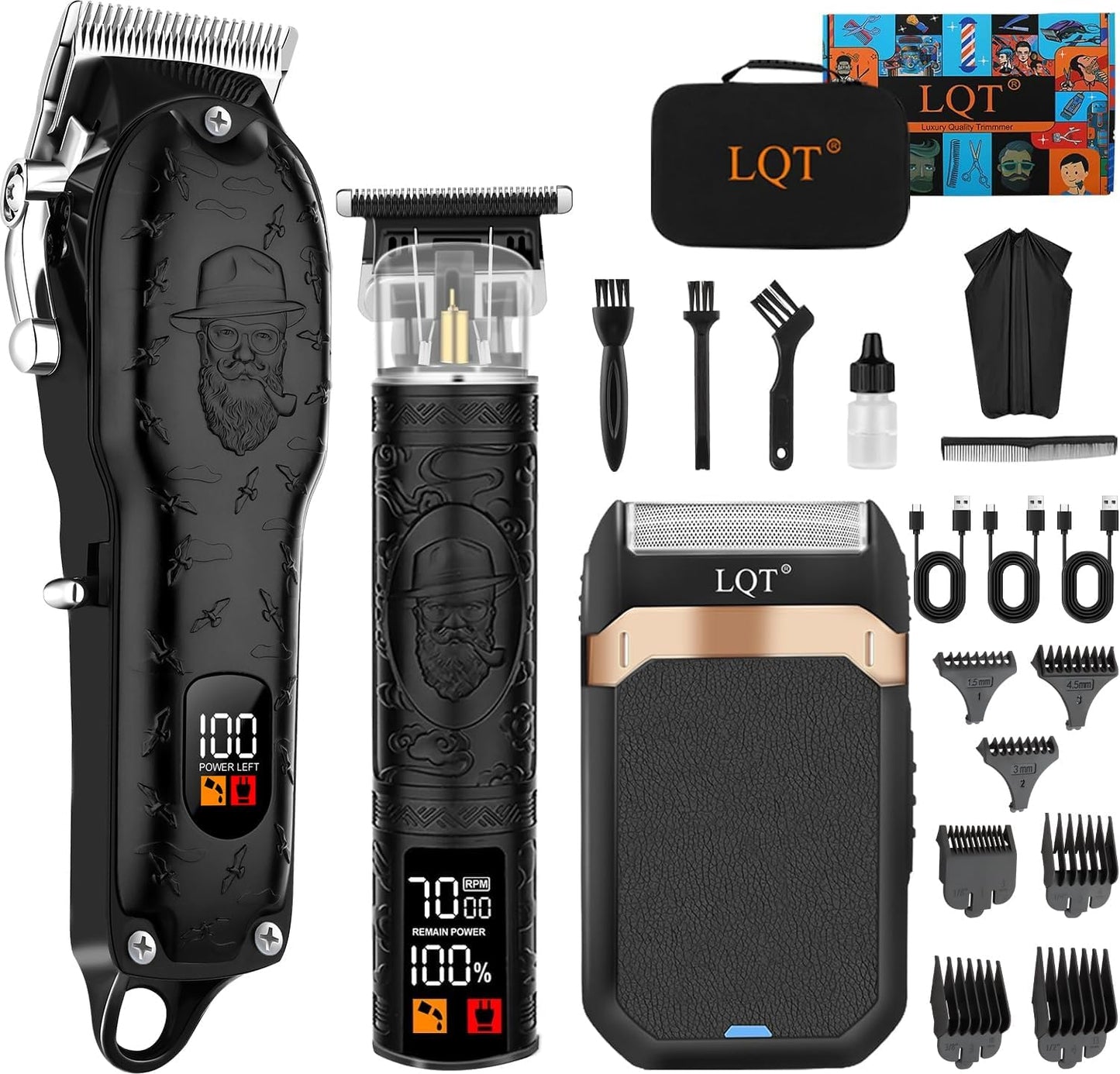 Professional Hair Clipper Set for Men with Powerful Motor