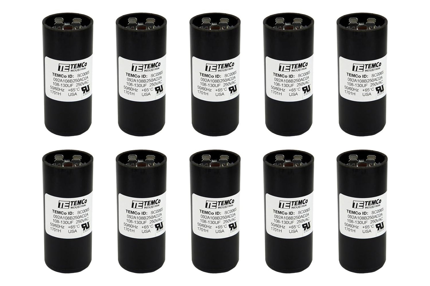 10 Pack 108-130 uF MFD CD60 Start Capacitor for HVAC Needs