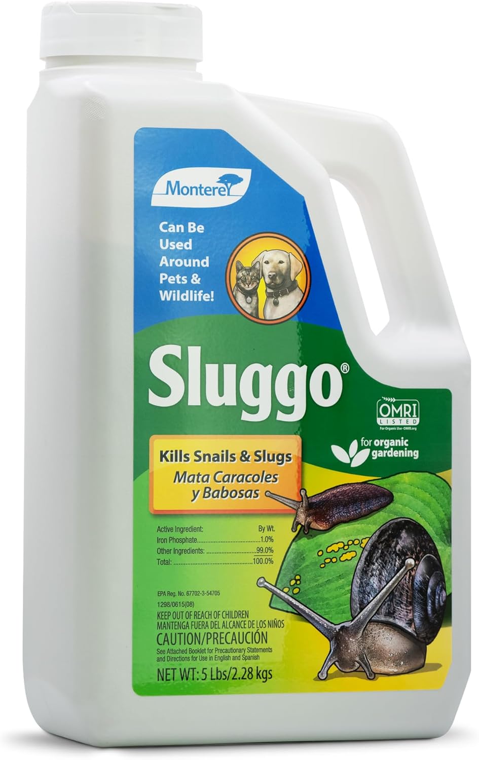 Monterey Sluggo Snail & Slug Killer for Organic Gardening