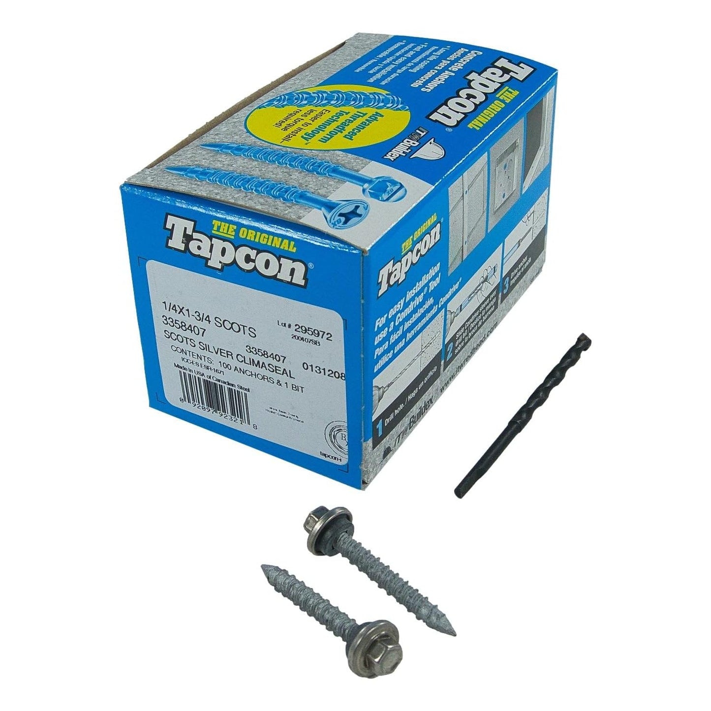 Tapcon 1/4 in x 1-3/4 in Stainless Steel Concrete Anchor Screws
