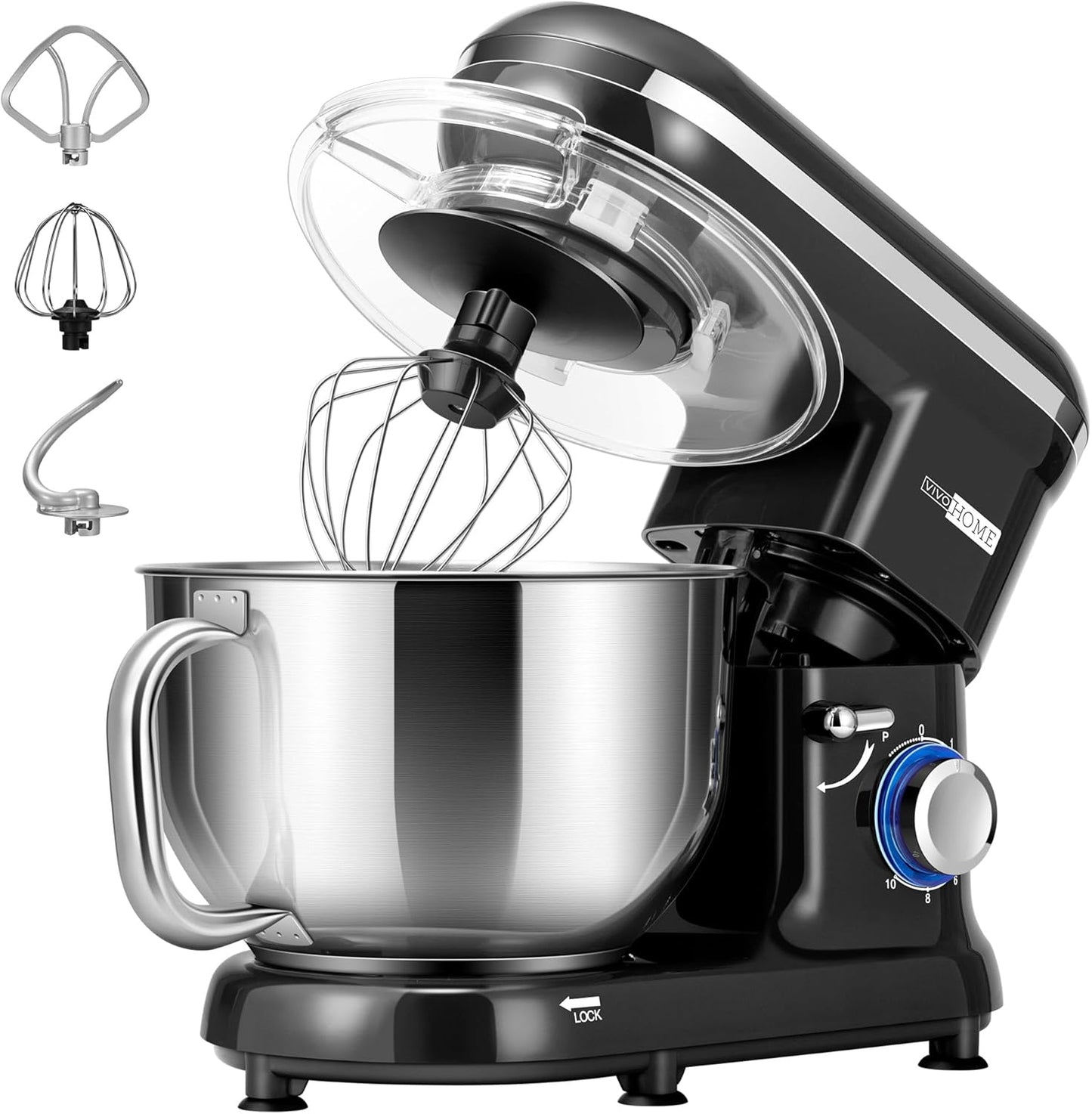 VIVOHOME Stand Mixer with 660W Motor and 6 Quart Capacity