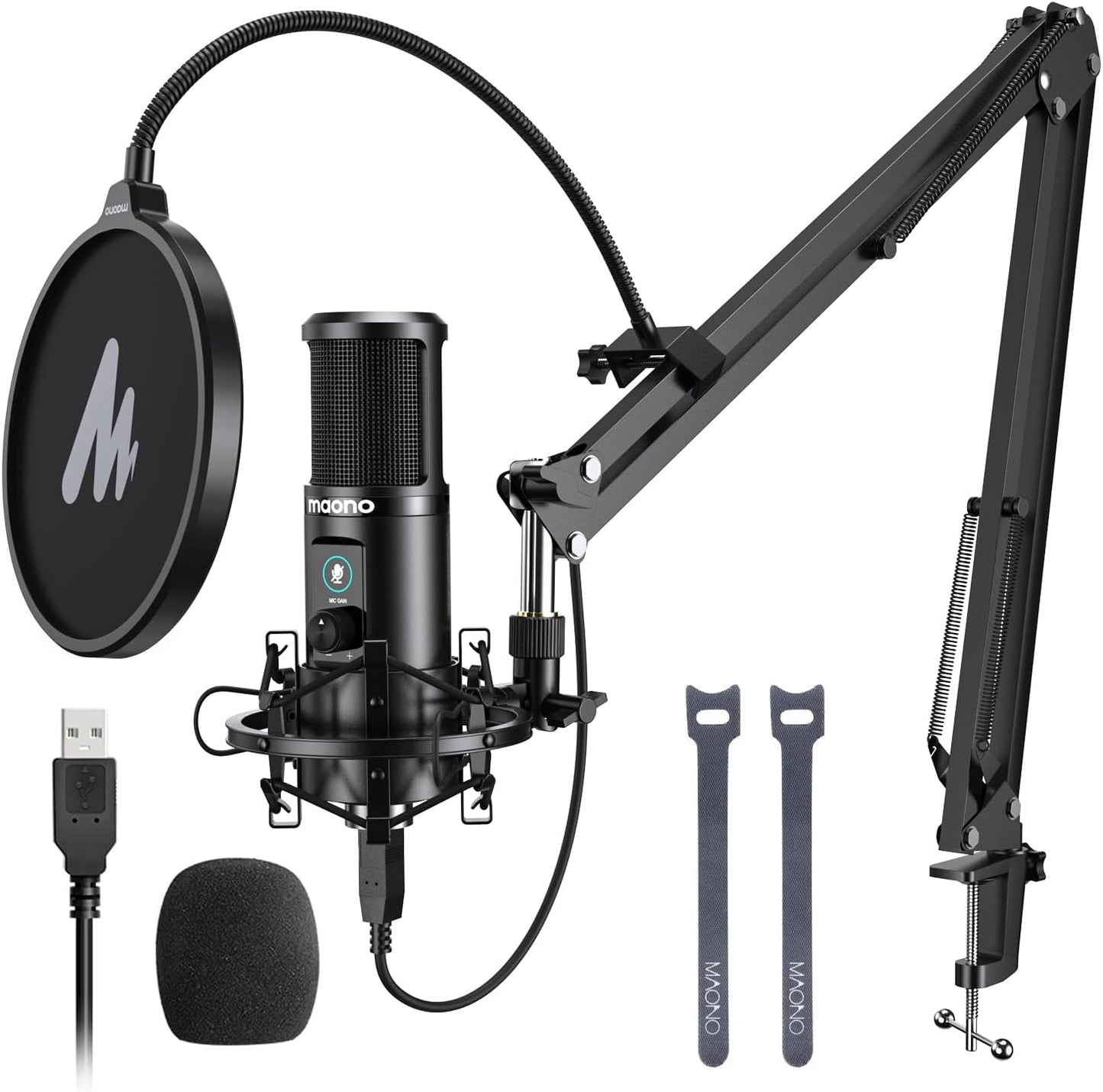 Professional USB Recording Microphone Kit for Streaming and Podcasting