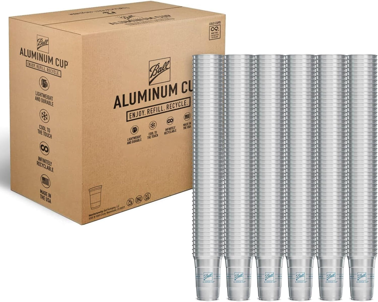 Ball Aluminum Cup: 600 Recyclable Party Cups