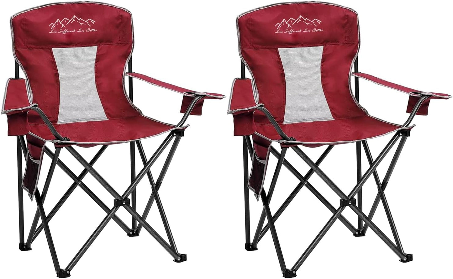 Oversized Portable Outdoor Camping Chairs with Cup Holder