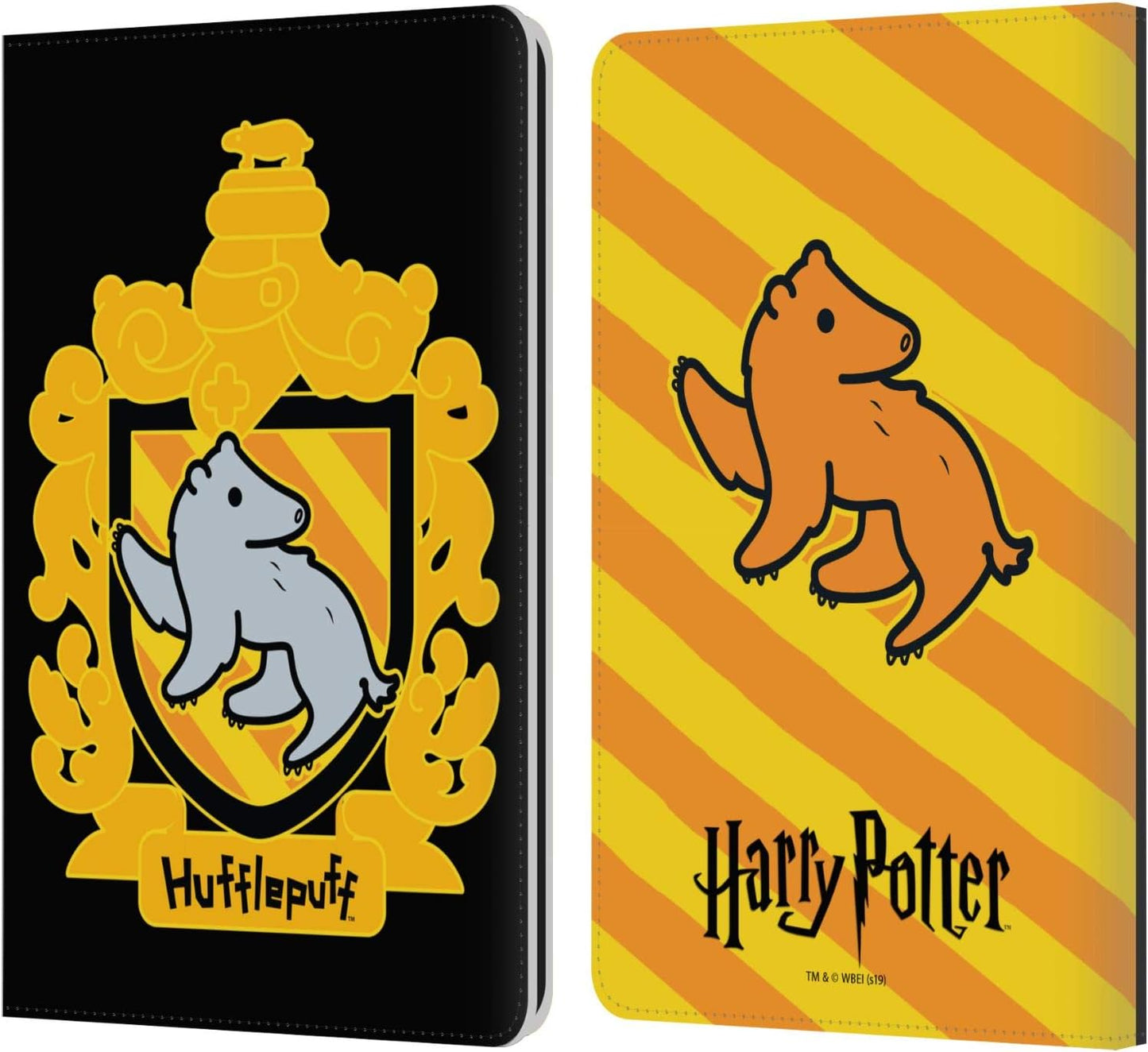 Harry Potter Hufflepuff Crest Leather Wallet Case for Kindle