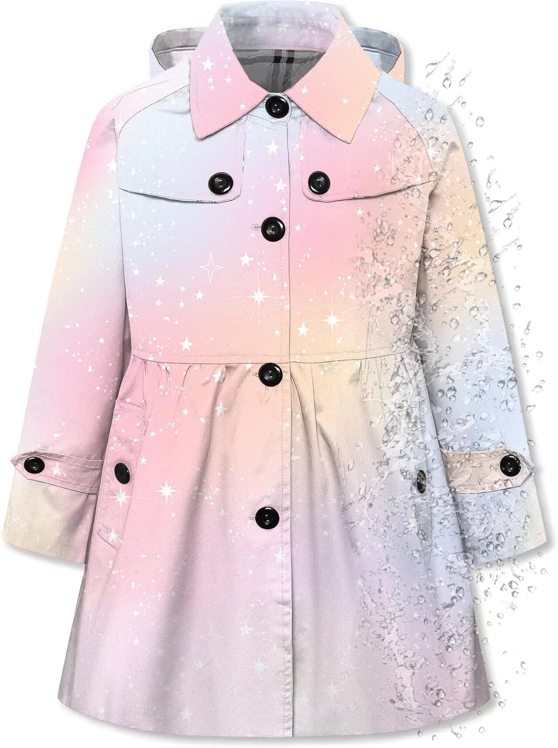 Betusline Girl's Hooded Rain Jackets for Stylish Rainy Days