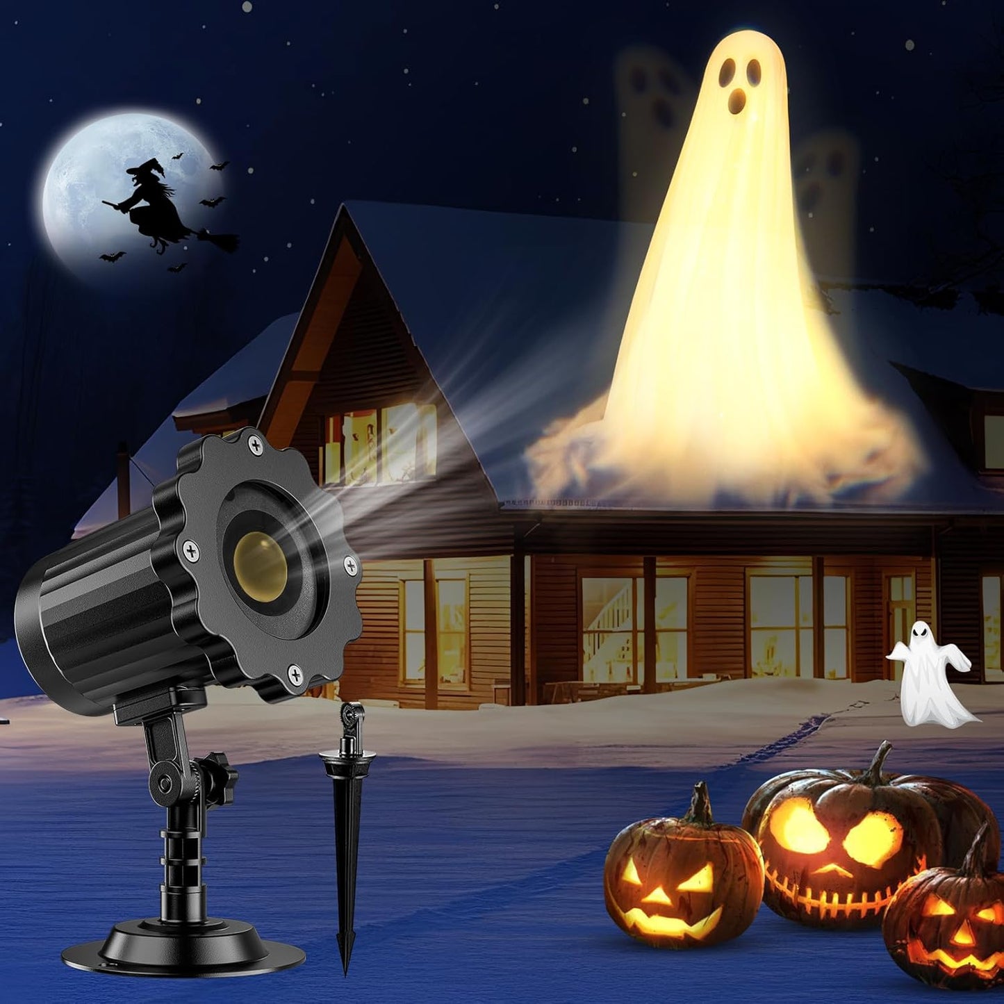 3D Dynamic Ghost Projector Lights for Spooky Halloween Decor