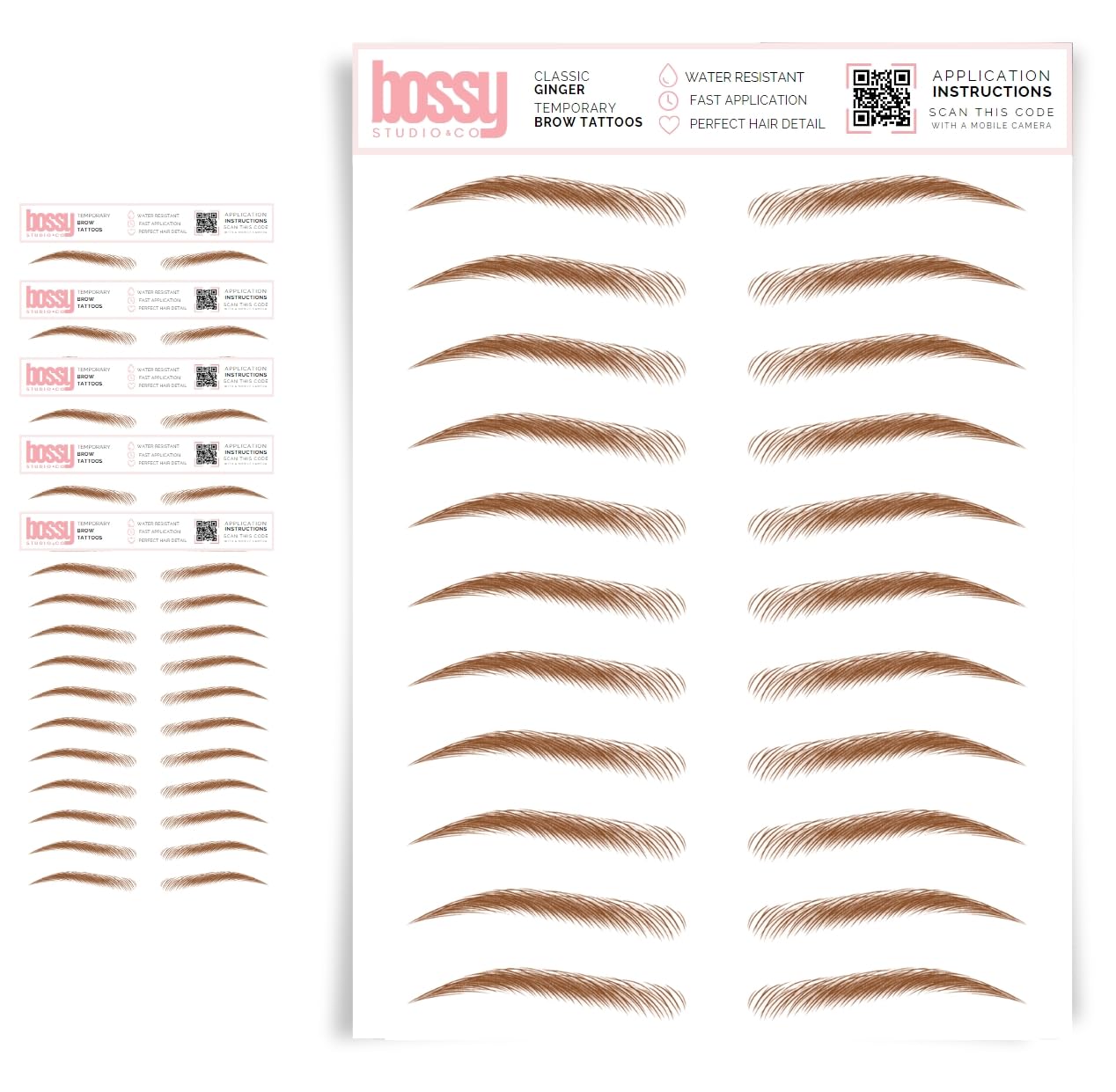 5 Pack Waterproof Eyebrow Tattoos for Natural Hair-Like Brows
