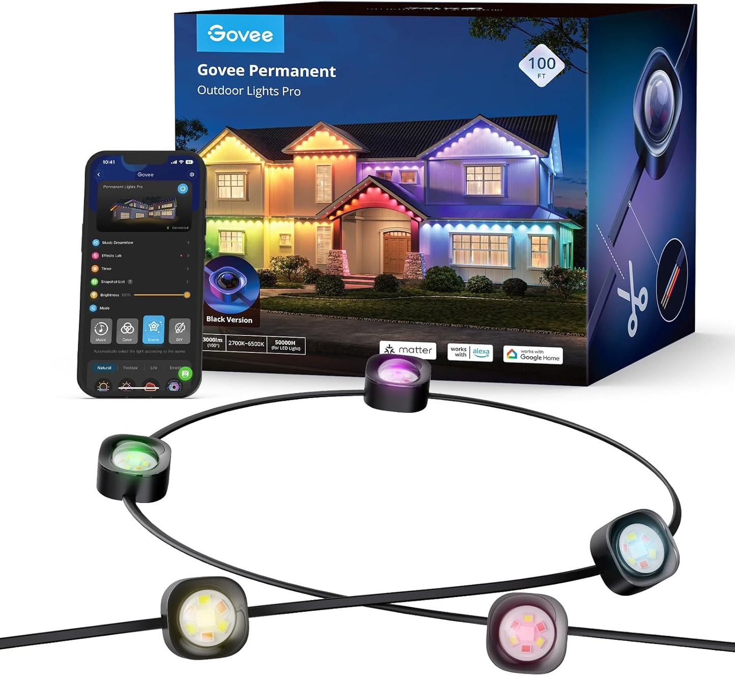 Govee Permanent Outdoor Lights Pro: 100ft RGBIC LED Lighting