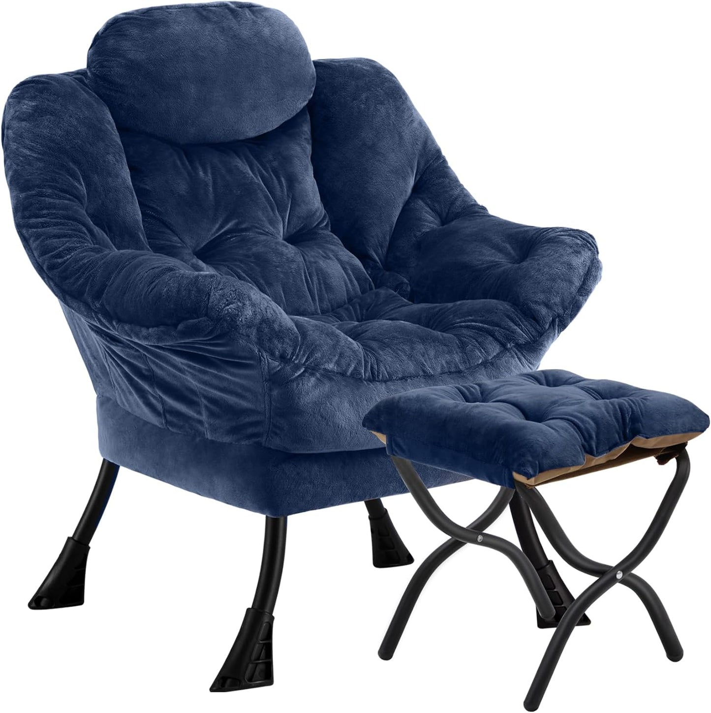 Lazy Chair with Folding Ottoman for Living Room and Office