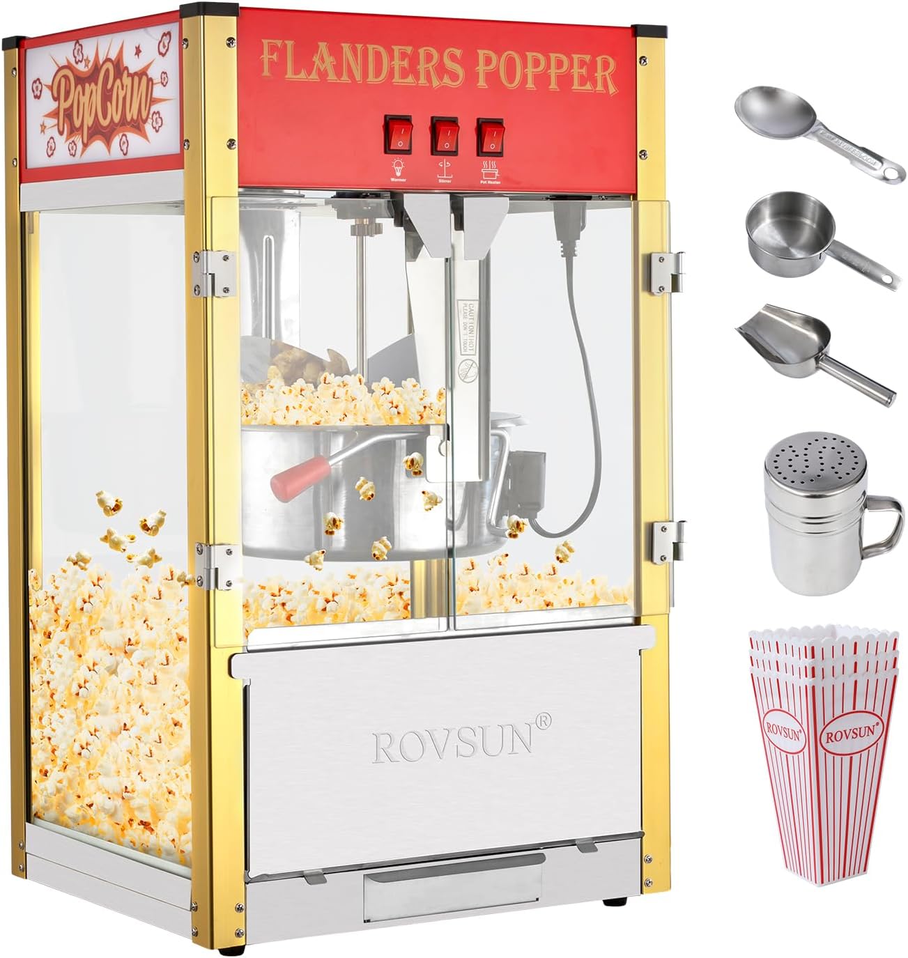 ROVSUN 16oz Popcorn Machine: Commercial-Grade Fun!