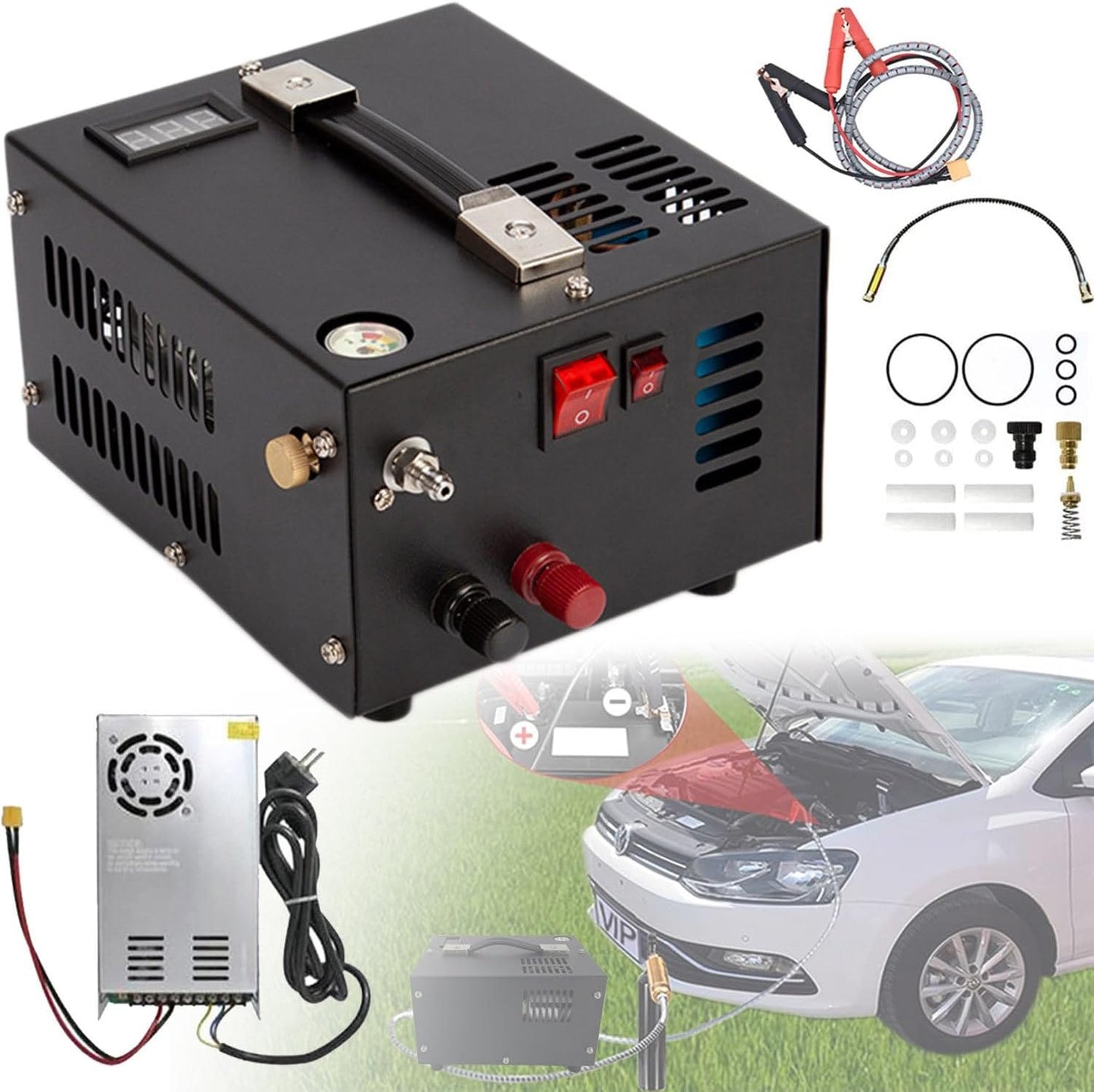 4500 Psi PCP Air Compressor - Oil/Water Free, Dual Power, Filtered - ANXYYDS