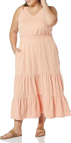Stylish Women's Sleeveless Elastic Waist Summer Maxi Dress
