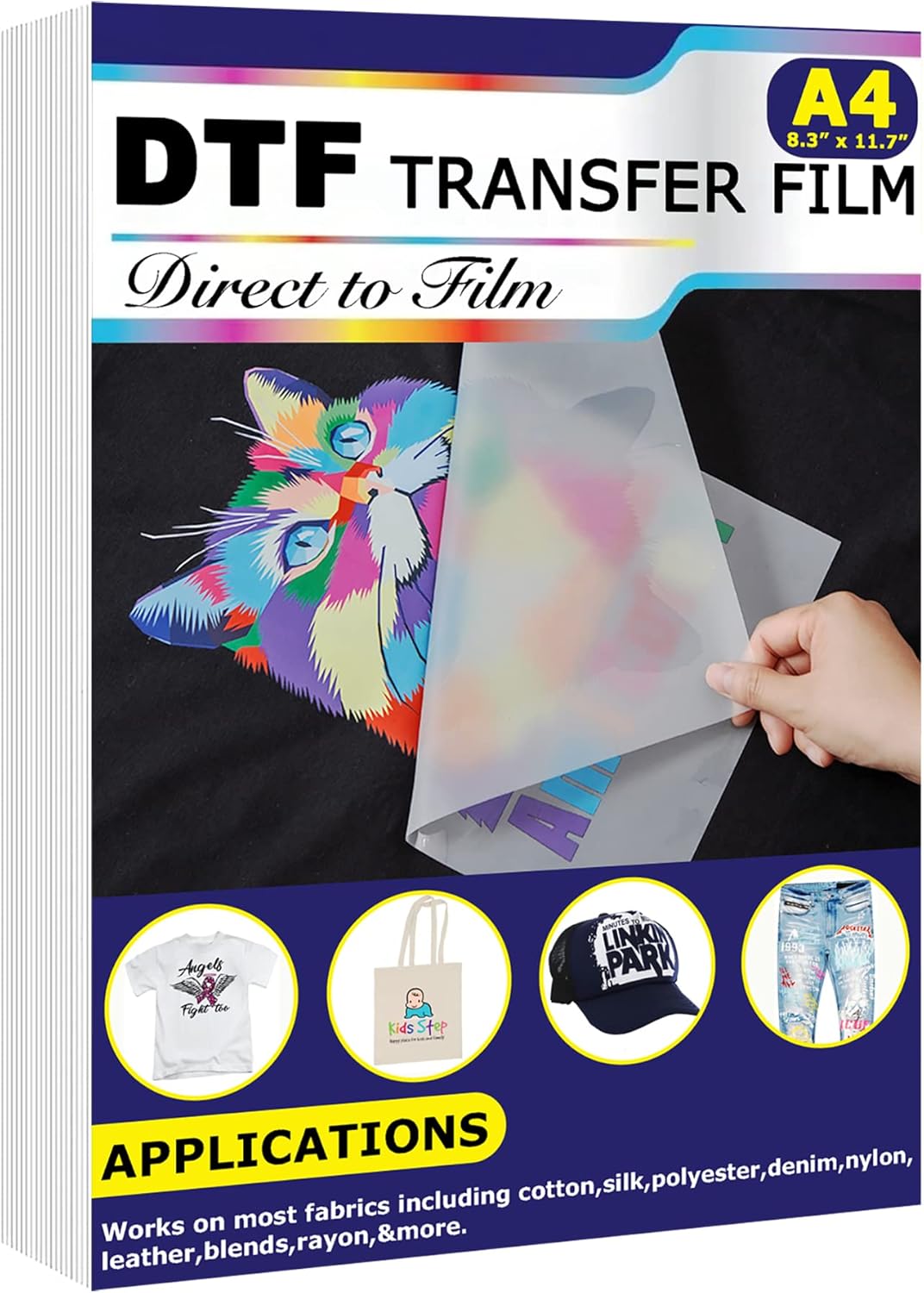 Matte DTF Transfer Film 50 Sheets - Print Direct to Fabric Easily!