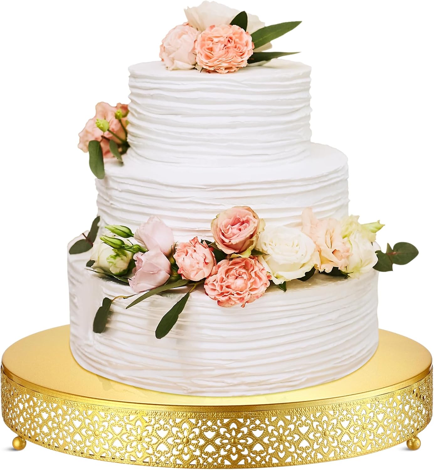 Elegant 16 Inch Round Metal Cake Stand for Weddings and Parties