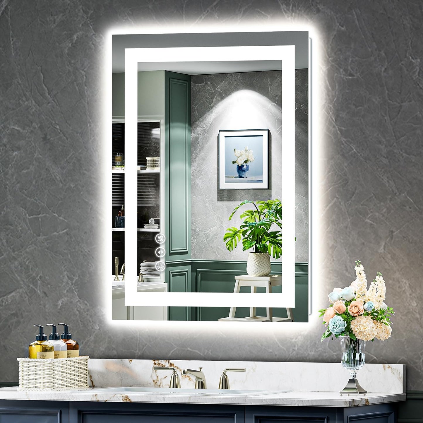 24x32 Inch LED Bathroom Mirror with Lights for Modern Spaces