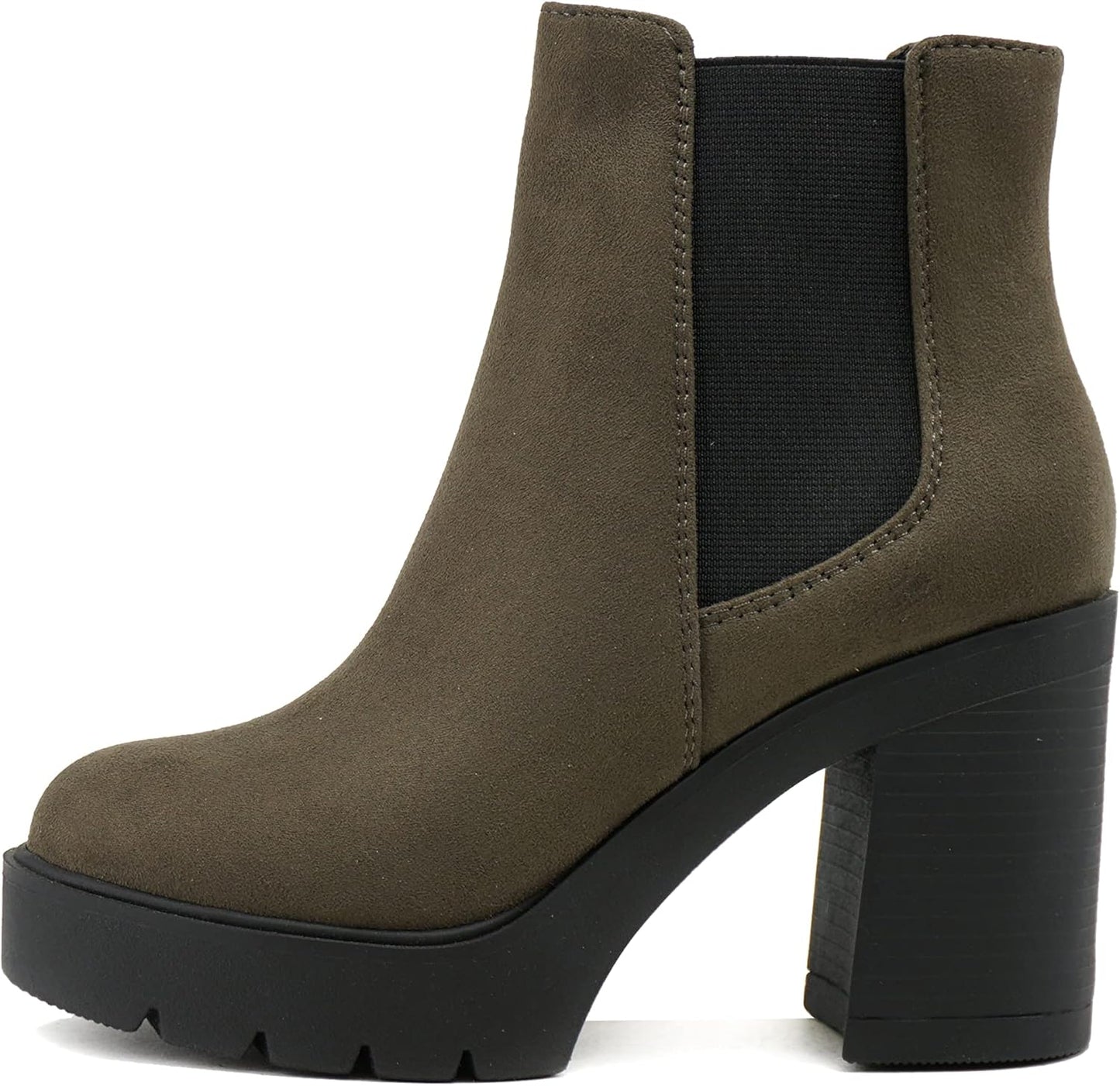 Soda Women Lug Sole High Heel Chelsea Ankle Boot for Style