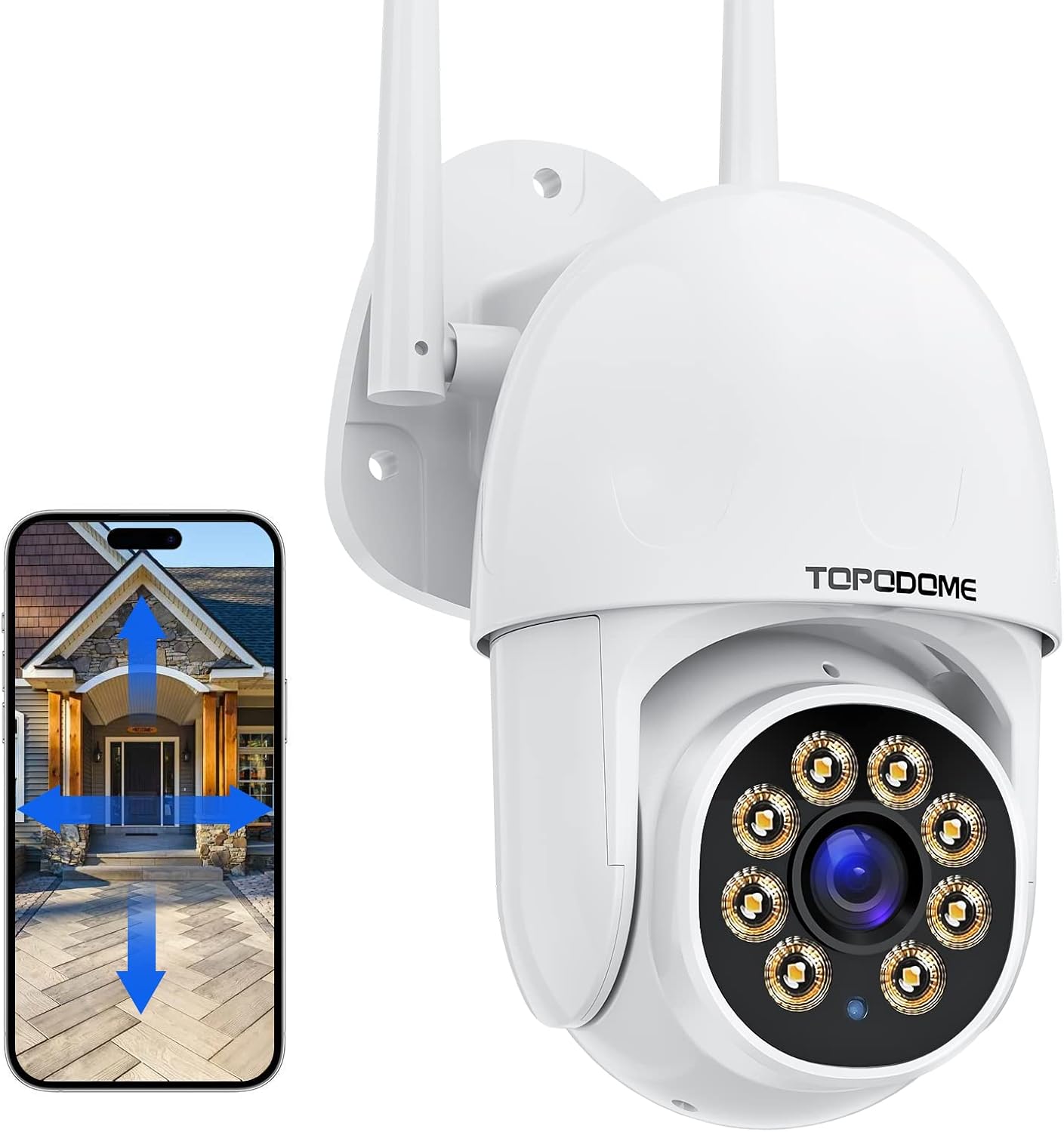 Wi-Fi Security Camera Outdoor 1080P with Color Night Vision