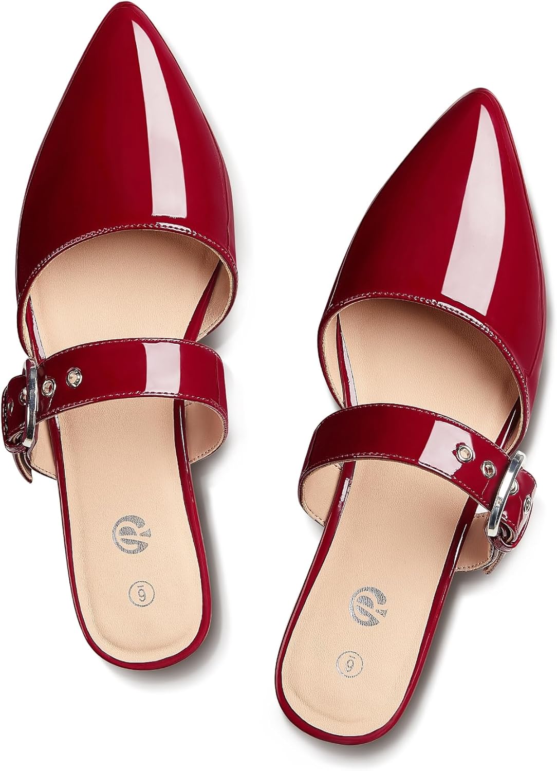 Rekayla Mules for Women Adjustable Strap Pointed Toe Loafers