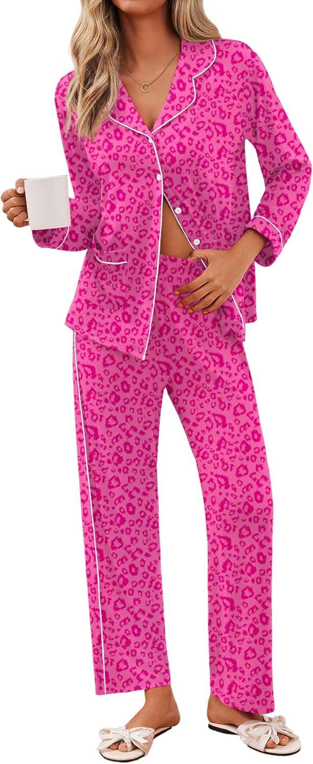 Ekouaer Pajamas for Women Set Long Sleeve Shirt and Pants