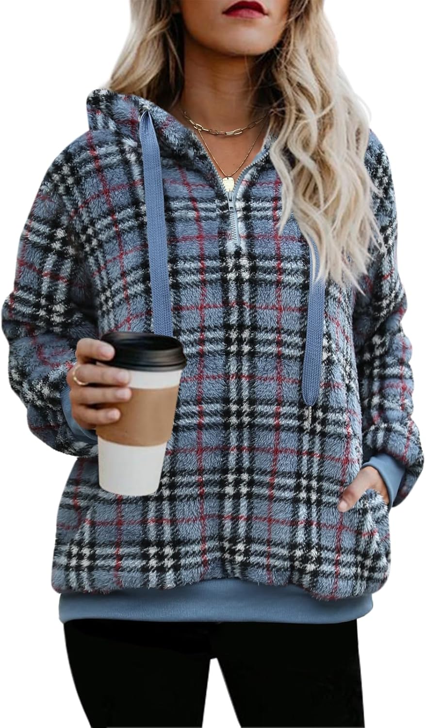 Nirovien Womens Sherpa Pullover: Cozy Fuzzy Hoodie for Winter