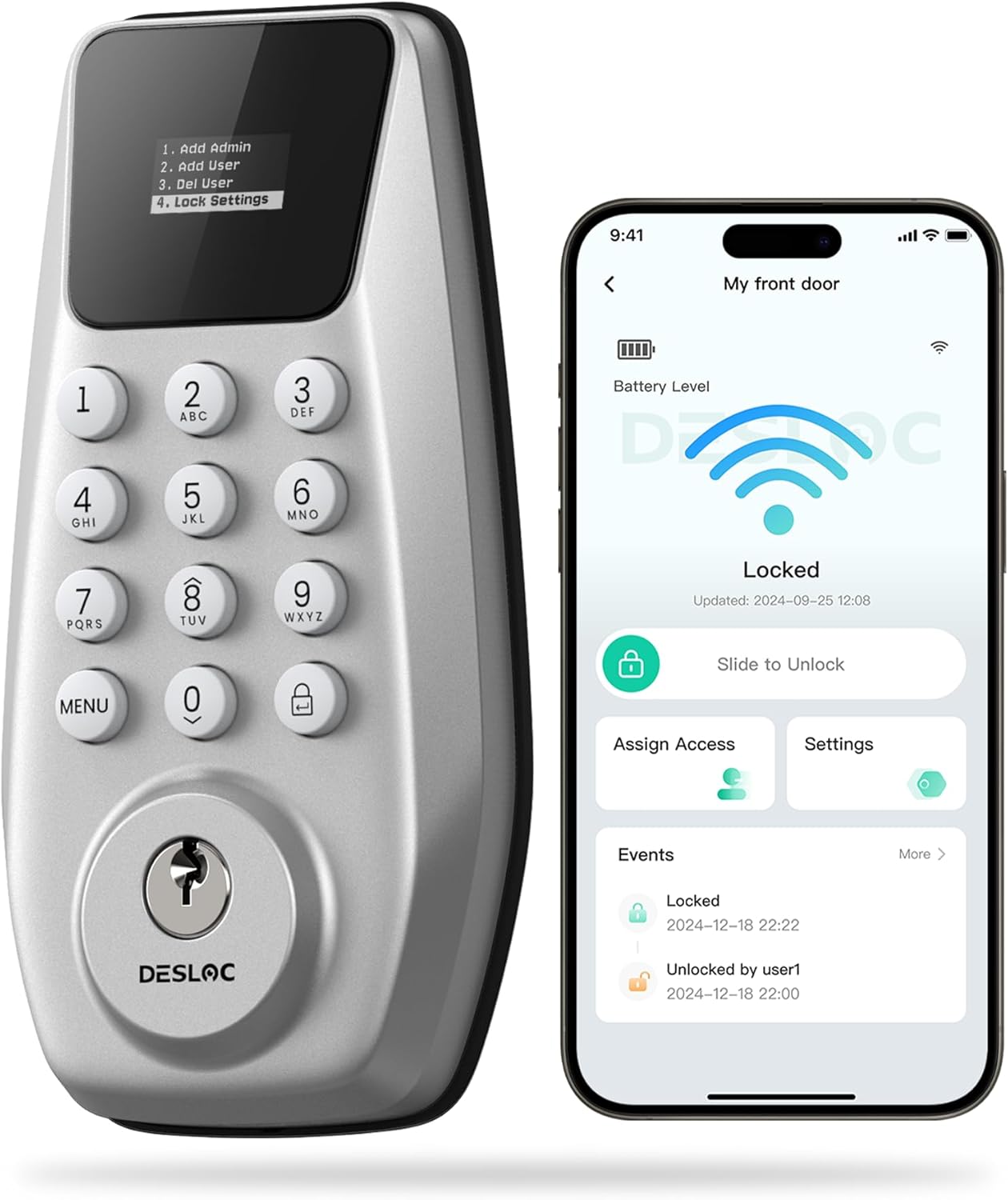 DESLOC C100 Plus Smart Lock with WiFi and Keyless Entry Features