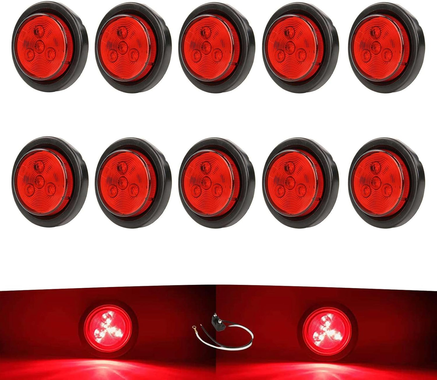 NEW SUN 2in Round LED Trailer Lights for Safety and Visibility