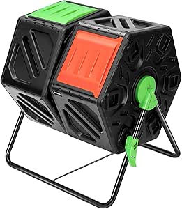 VIVOSUN Dual Chamber Tumbling Composter for Efficient Composting