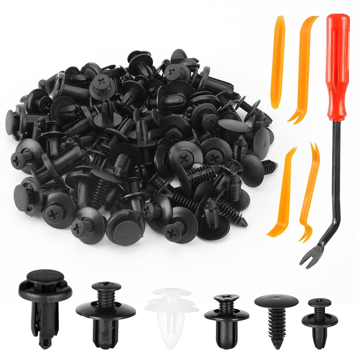 Cutegirl 100-Piece Car Bumper Retainer Clips Kit