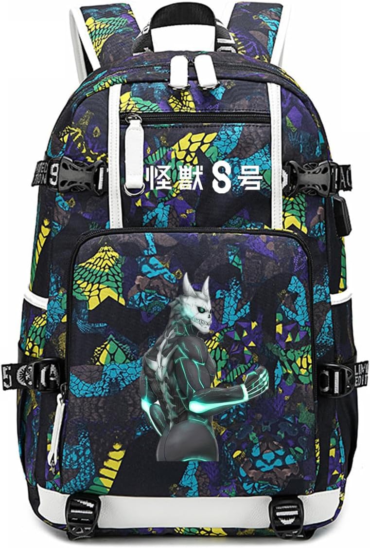 ISaikoy Anime Kaiju No. 8 Backpack with USB Charging Port