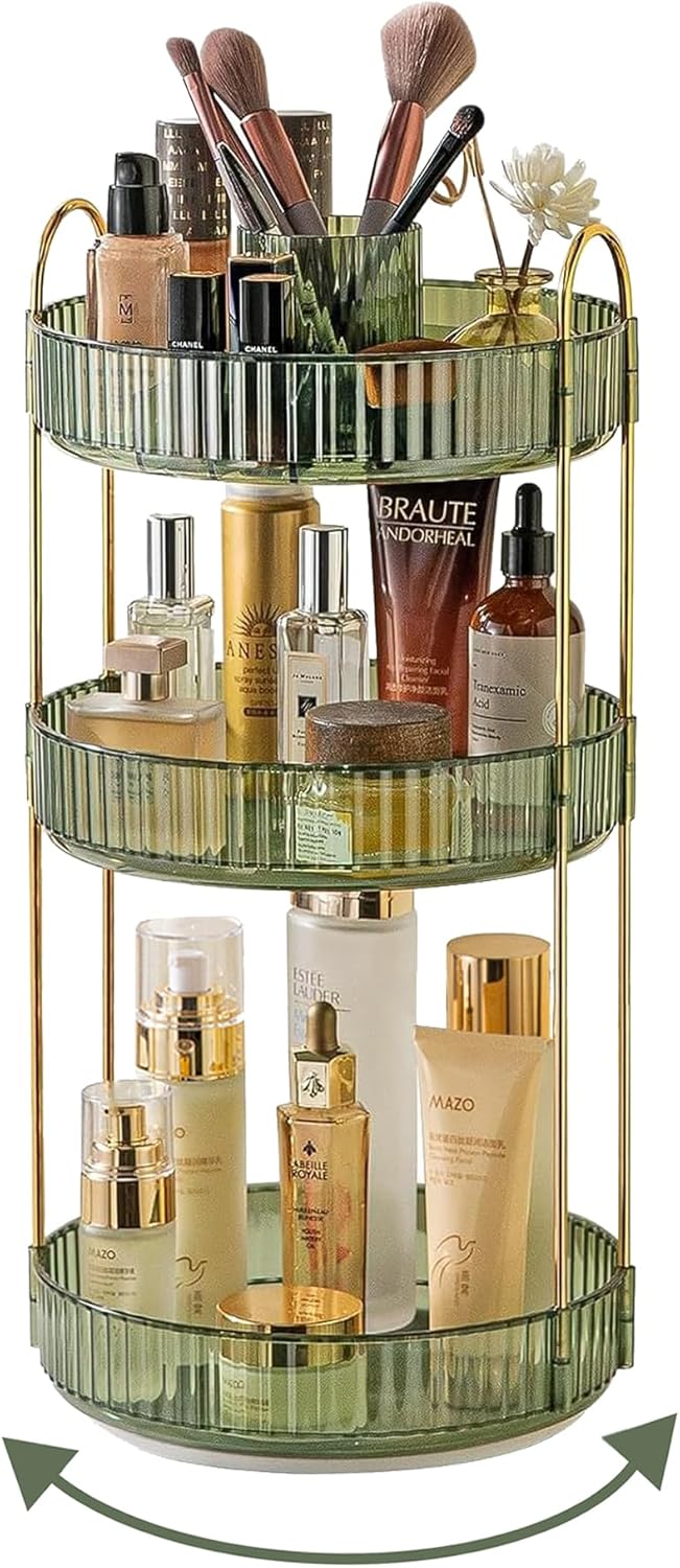 360 Rotating Makeup Organizer with Large Capacity for Beauty