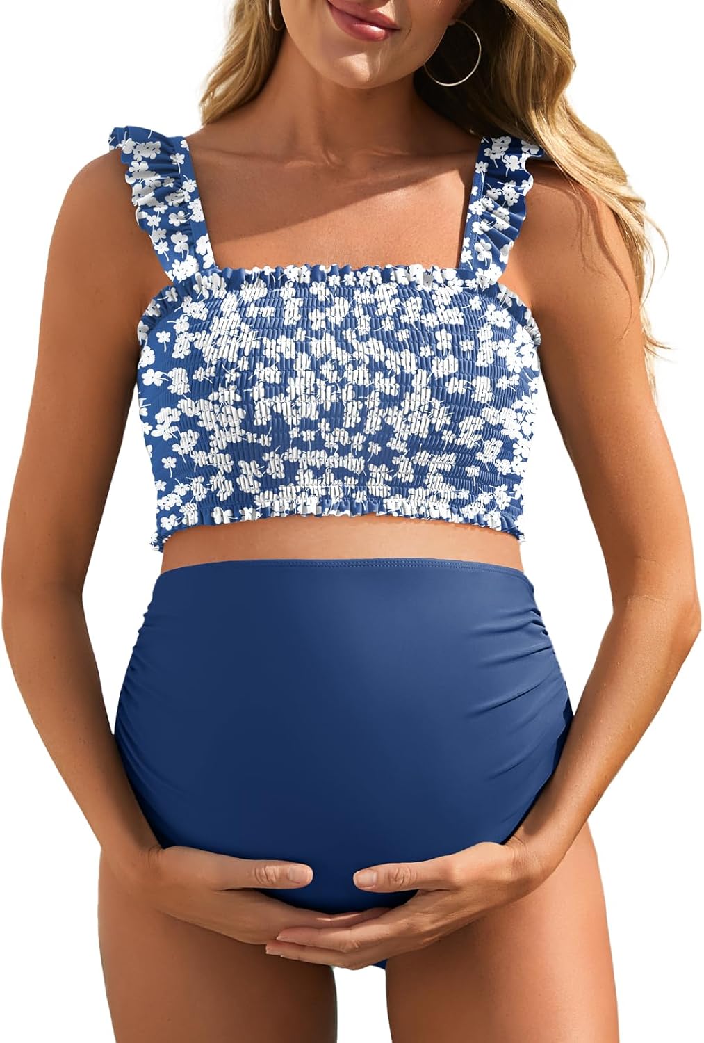 Summer Mae Maternity High Waist Bikini Swimsuit for Moms