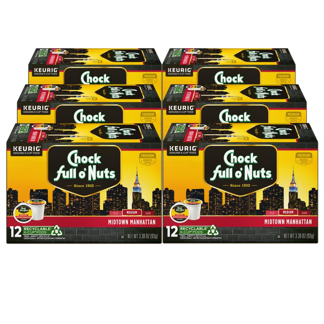 Chock Full o'Nuts Midtown Manhattan Coffee Pods for Keurig Use